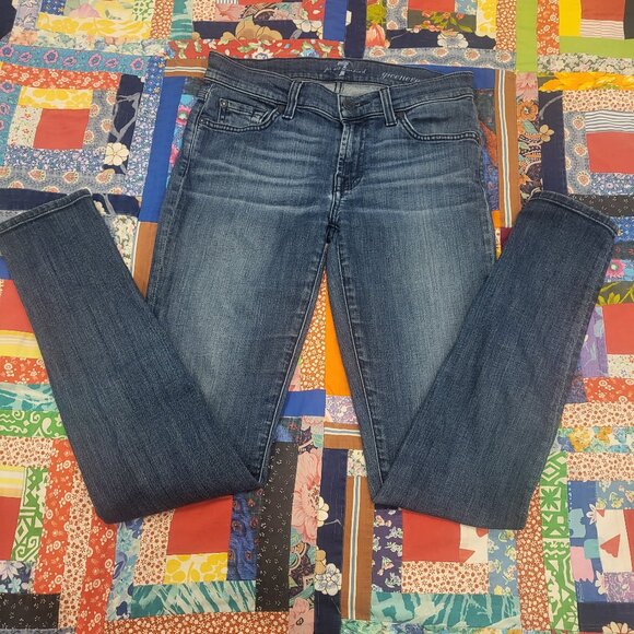 7 For All Mankind Gwenevere Skinny Jeans Size 27 Y2K Jeans - Picture 1 of 7